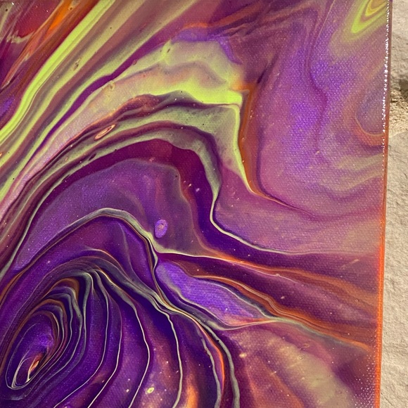 Hand crafted 11”x14” Fluid art canvas painting wall decor hand painted - Picture 7 of 9